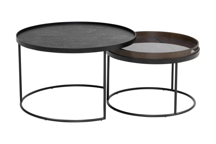 Couchtisch rund - niedrig - 2er Set: S/L