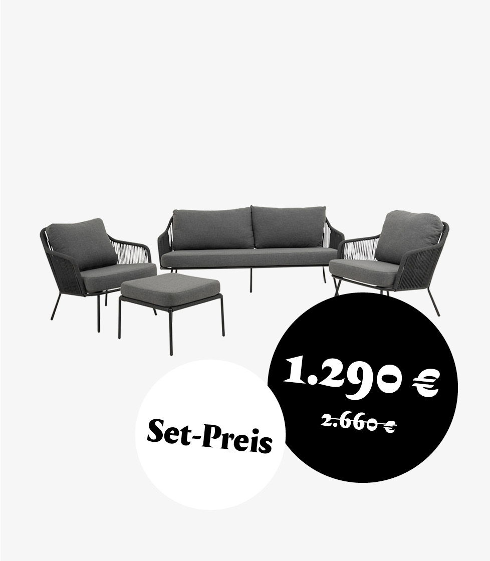 Loungegruppe Curvy dunkel