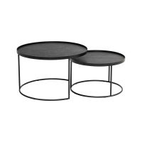 Couchtisch rund - niedrig - 2er Set: S/L